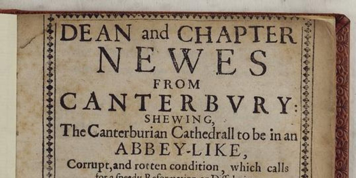 Item 20: Digitising the collections: Dean and Chapter newes from Canterbury